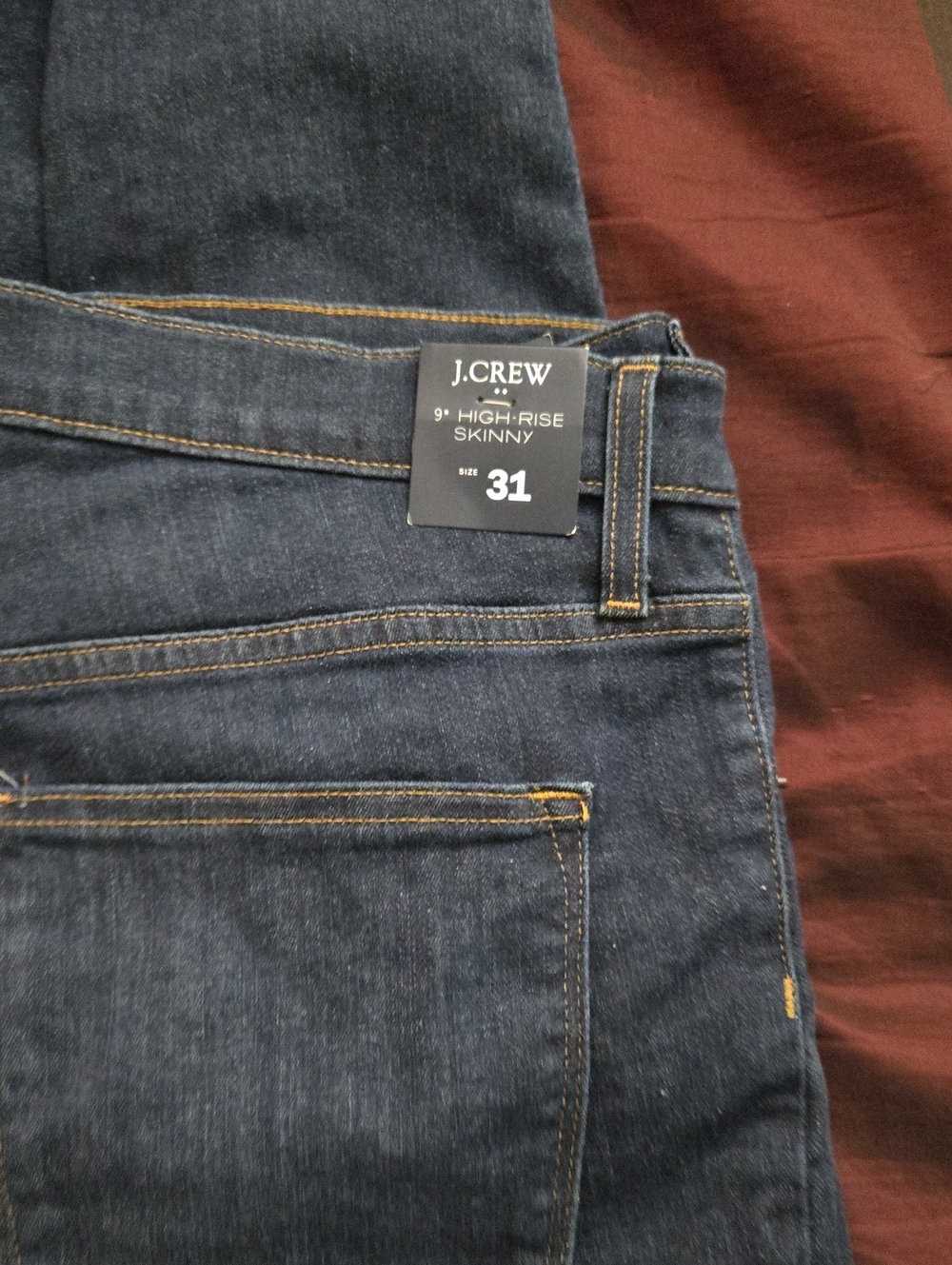J. Crew Dark Blue Skinny Jeans with Contrast Stitching